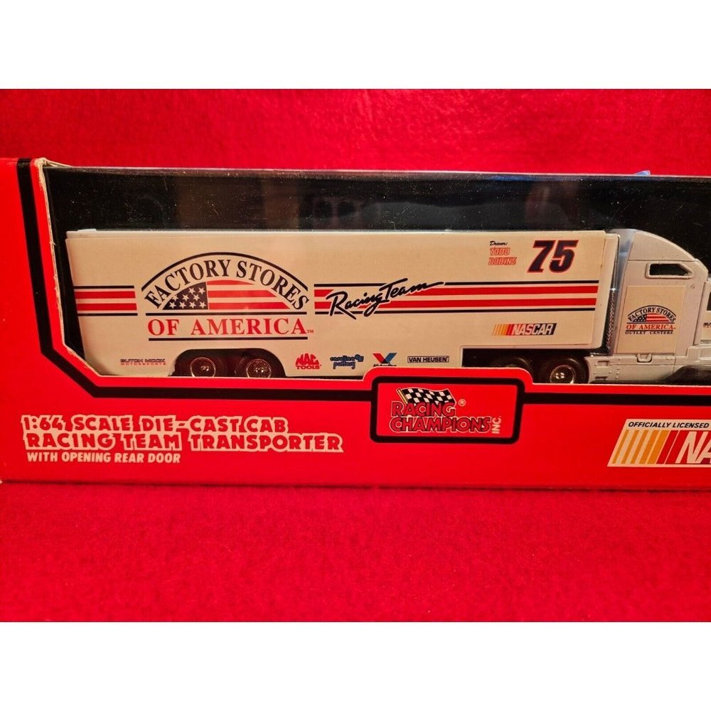 TODD BODINE NASCAR TRANSPORTER BUNDLE w/MATCHING‎ STOCKCAR & PLAYER CARD - Picture 3 of 4